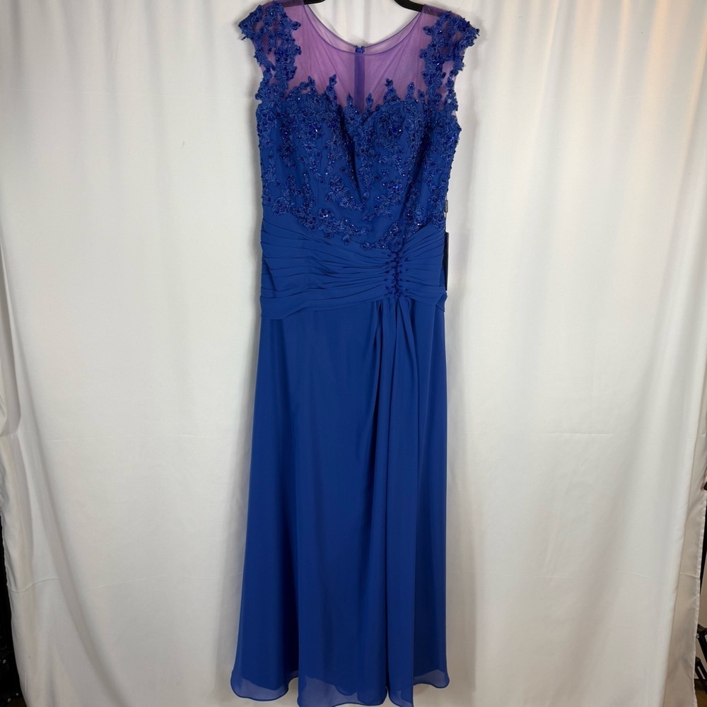 JJ’S house Royal Blue A-Line Sequins Chiffon maxi Dress Size:XL - Picture 5 of 16